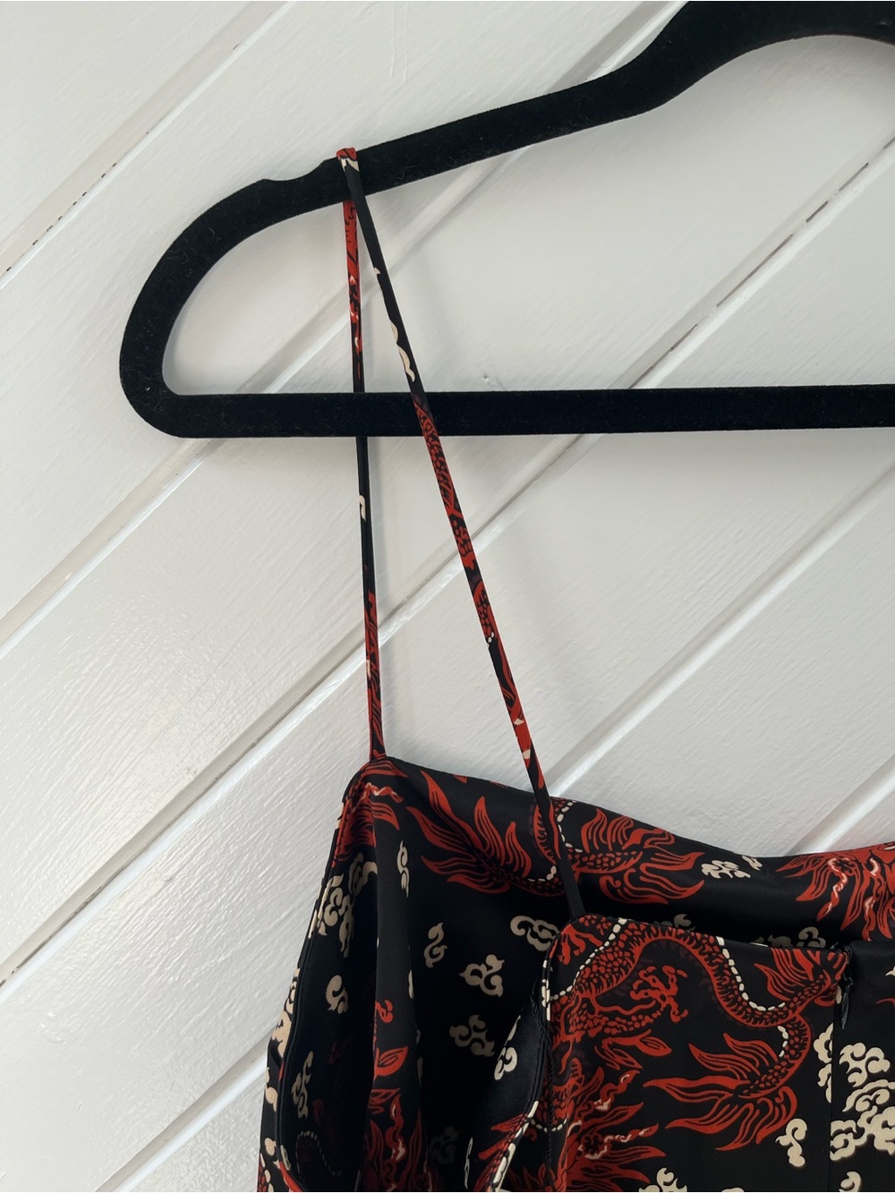 Zara Black Mini Slip Dress with Red Dragon Print - Picture 5 of 8